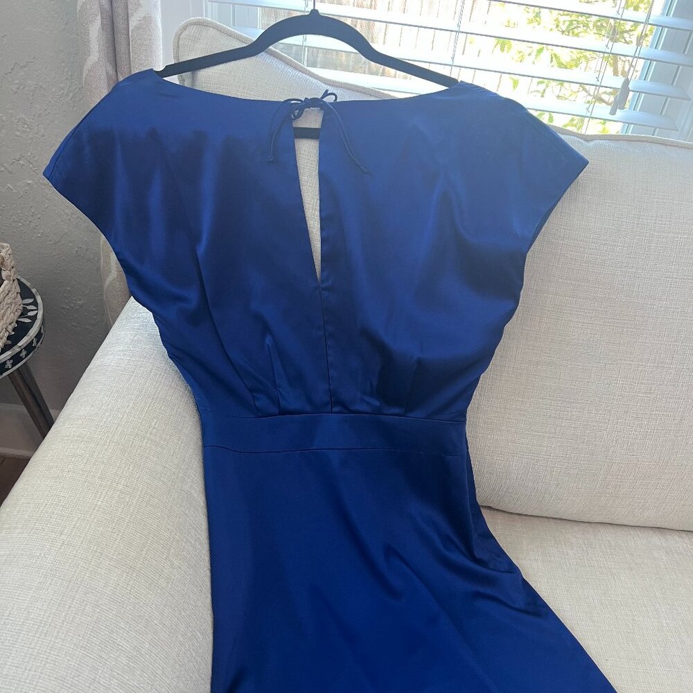 Blue Mini Backless Dress Zac Posen